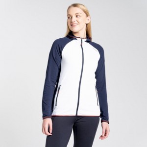 Navy / White Women's Craghoppers NosiLife Milanta Hooded T-Shirts | AU6051UBT