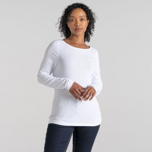 White Women's Craghoppers NosiLife Erin Long Sleeve T-Shirts | AU5904KCU